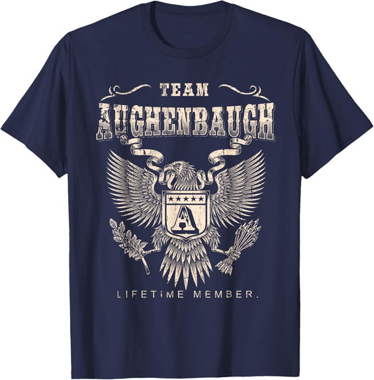 Team Aughenbaugh Lifetime Member - Aughenbaugh Name T-Shirt - T-Shirt | Navy
