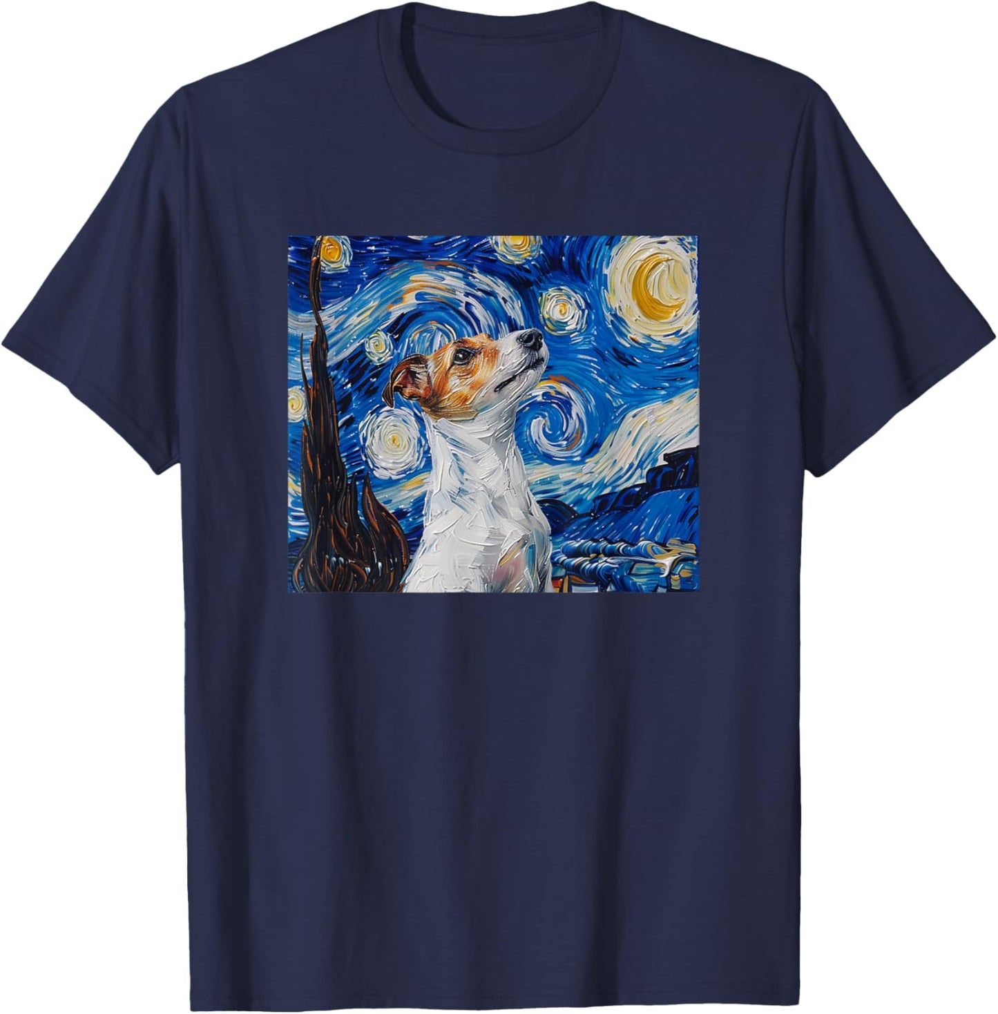 JRT Dog Lover Starry Night Jack Russell Lover T-Shirt - T-Shirt | Navy
