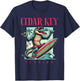 Cedar Key Florida Surfing Crocodile Beach Vacation T-Shirt - T-Shirt | Navy