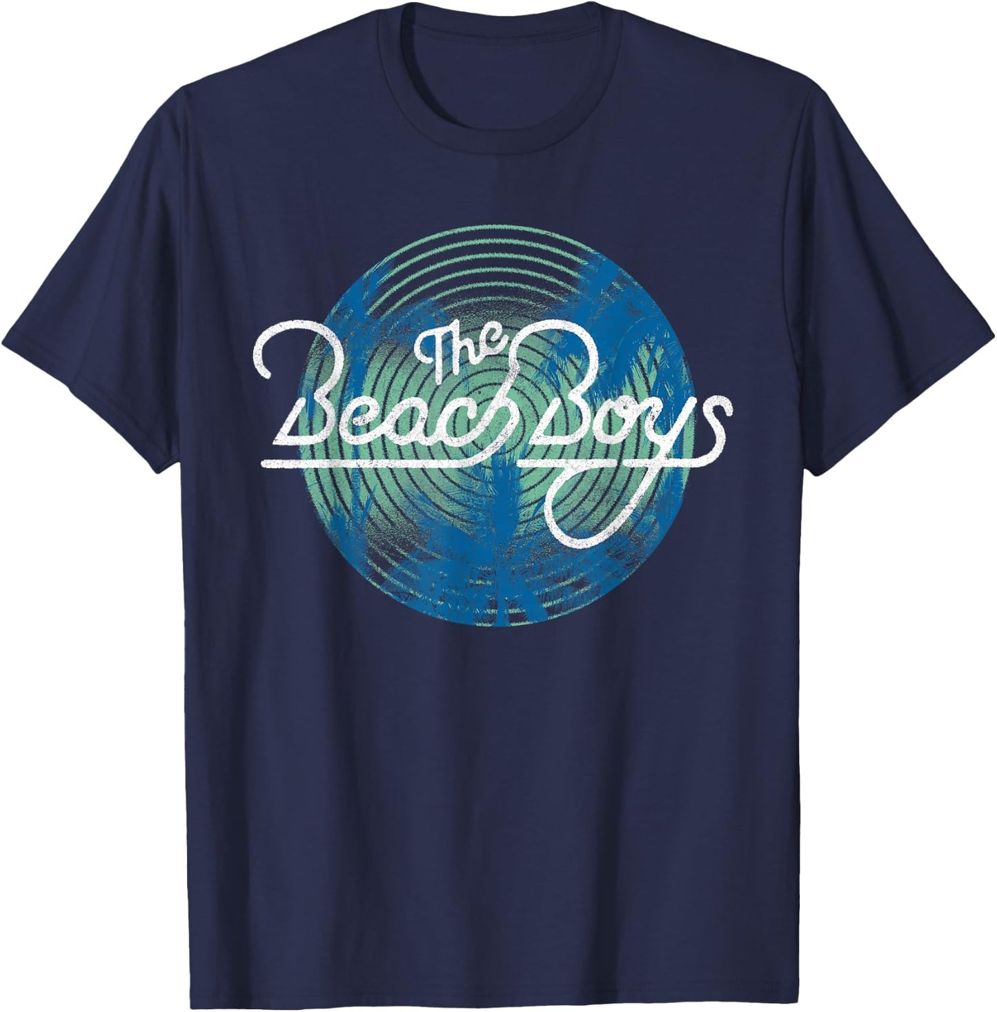 Beach Boys Circle Vibration Palm Trees Small T-Shirt - T-Shirt | Navy