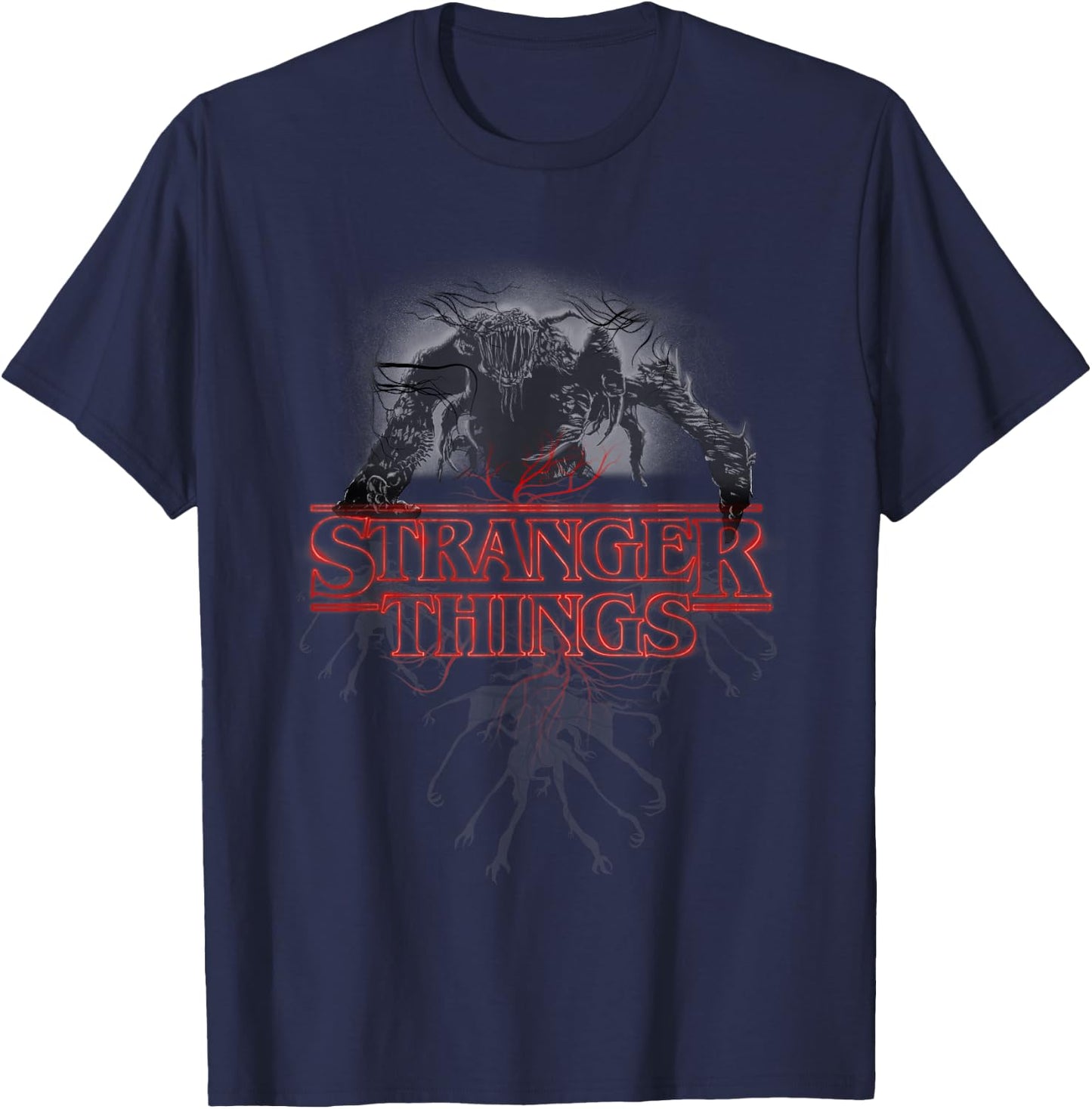 Stranger Things Demogorgon Glow Logo T-Shirt - T-Shirt | Navy