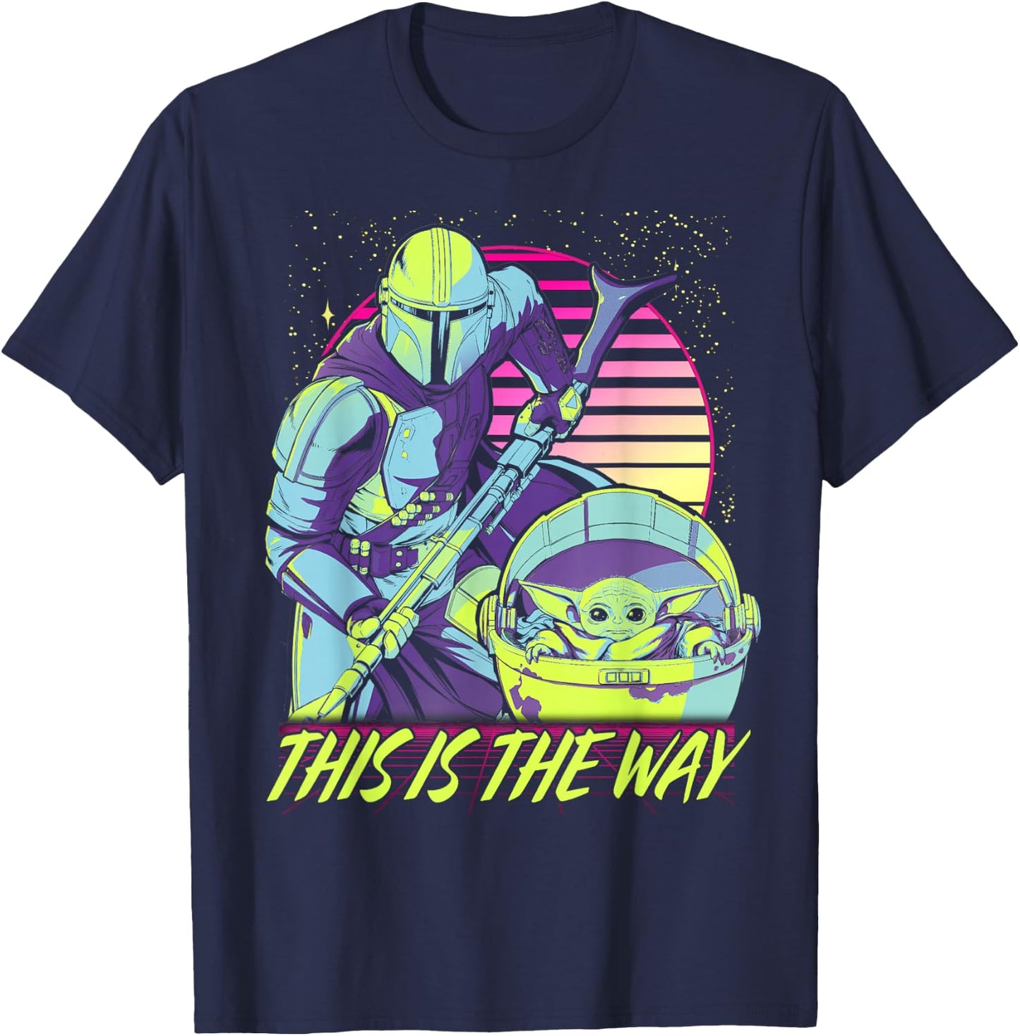 Star Wars The Mandalorian The Child This Is The Way Neon T-Shirt - T-Shirt | Navy