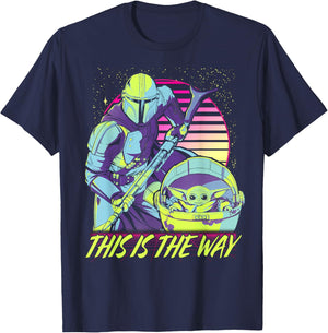 Star Wars The Mandalorian The Child This Is The Way Neon T-Shirt - T-Shirt | Navy