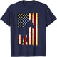 Bull Terrier Silhouette American Flag 4th of July T-Shirt - T-Shirt | Navy