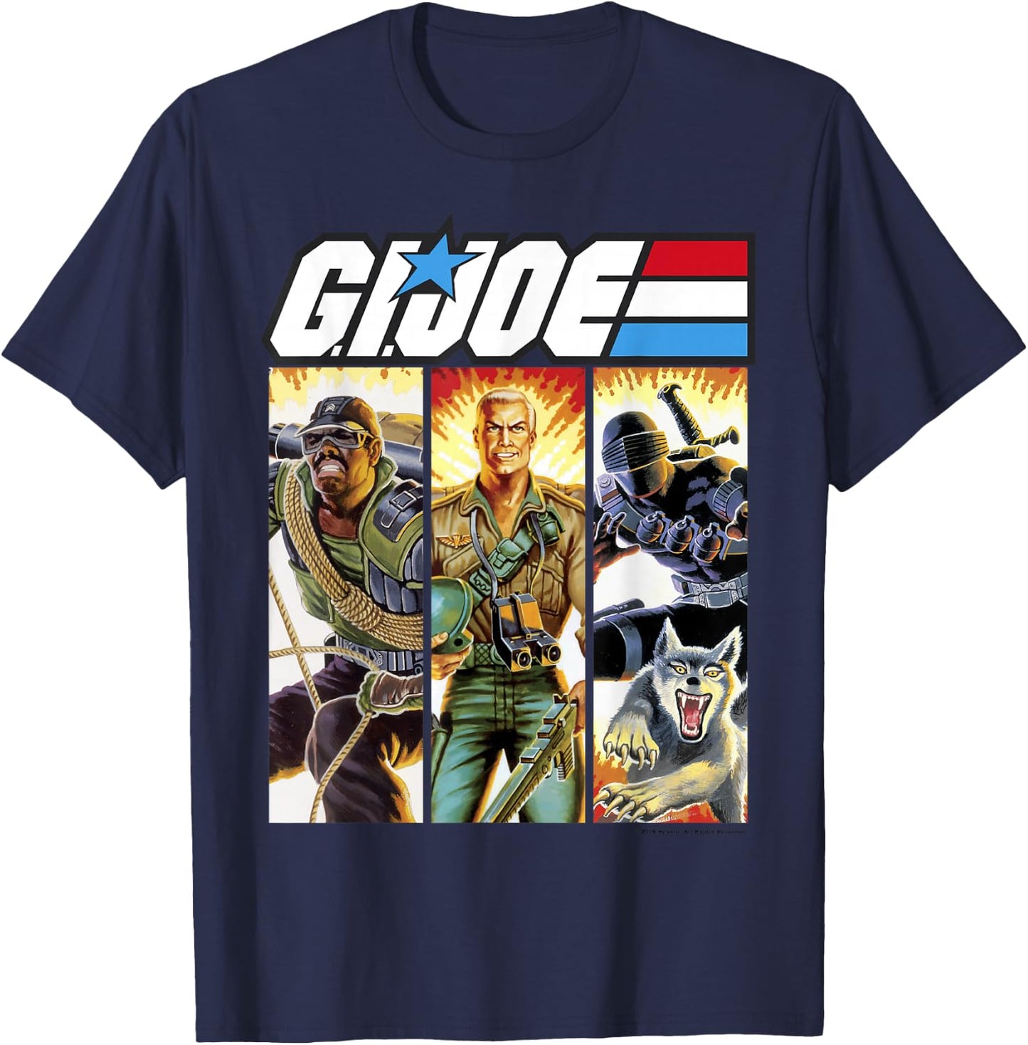 G.I. Joe Geared Up Action Shot Comic Panels T-Shirt - T-Shirt | Navy