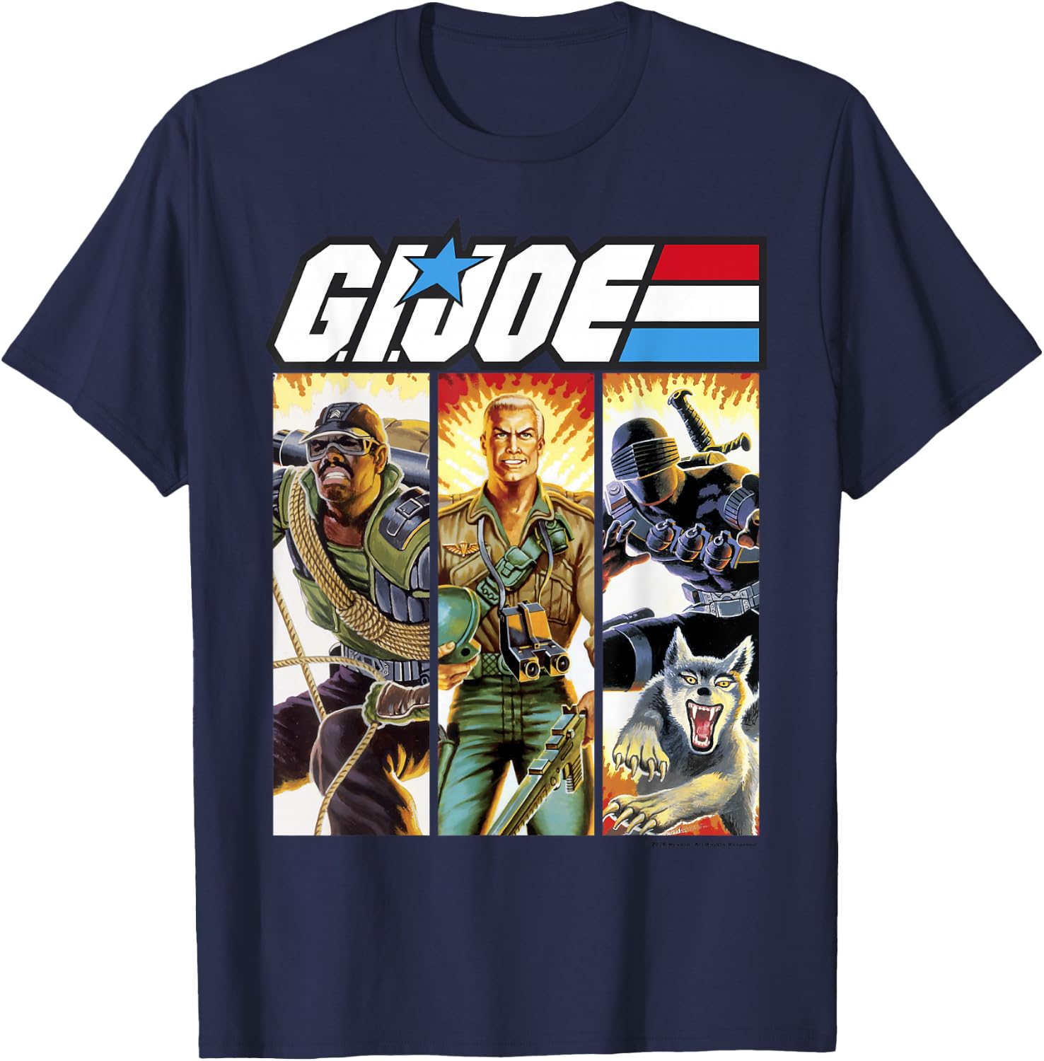 G.I. Joe Geared Up Action Shot Comic Panels T-Shirt - T-Shirt | Navy