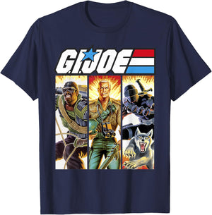 G.I. Joe Geared Up Action Shot Comic Panels T-Shirt - T-Shirt | Navy