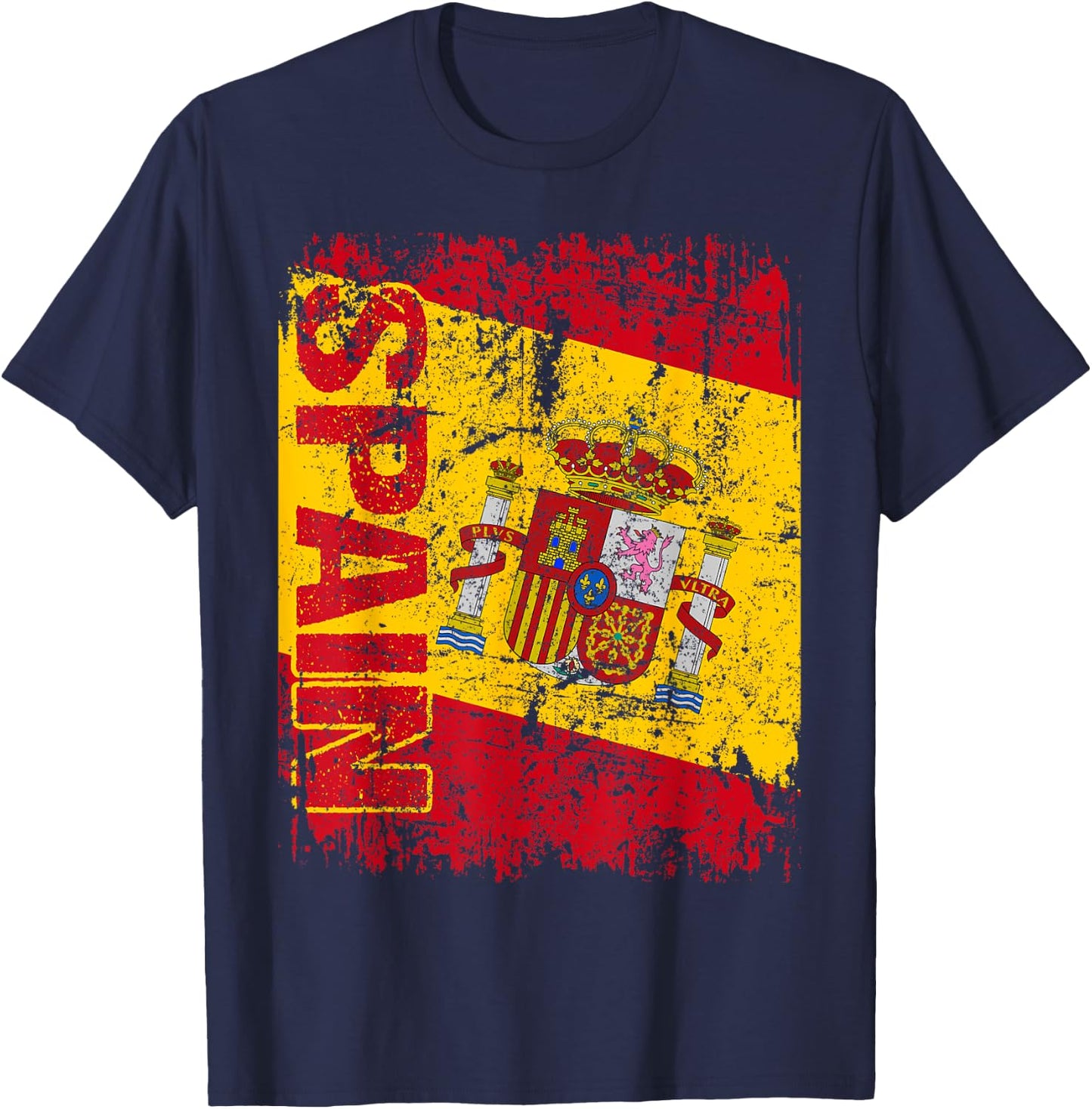 SPAIN Flag Vintage Distressed SPAIN T-Shirt - T-Shirt | Navy