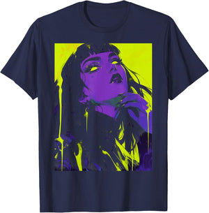 Cybergoth Cybercore Grunge Punk Goth Girl Alt Anime Manga T-Shirt - T-Shirt | Navy