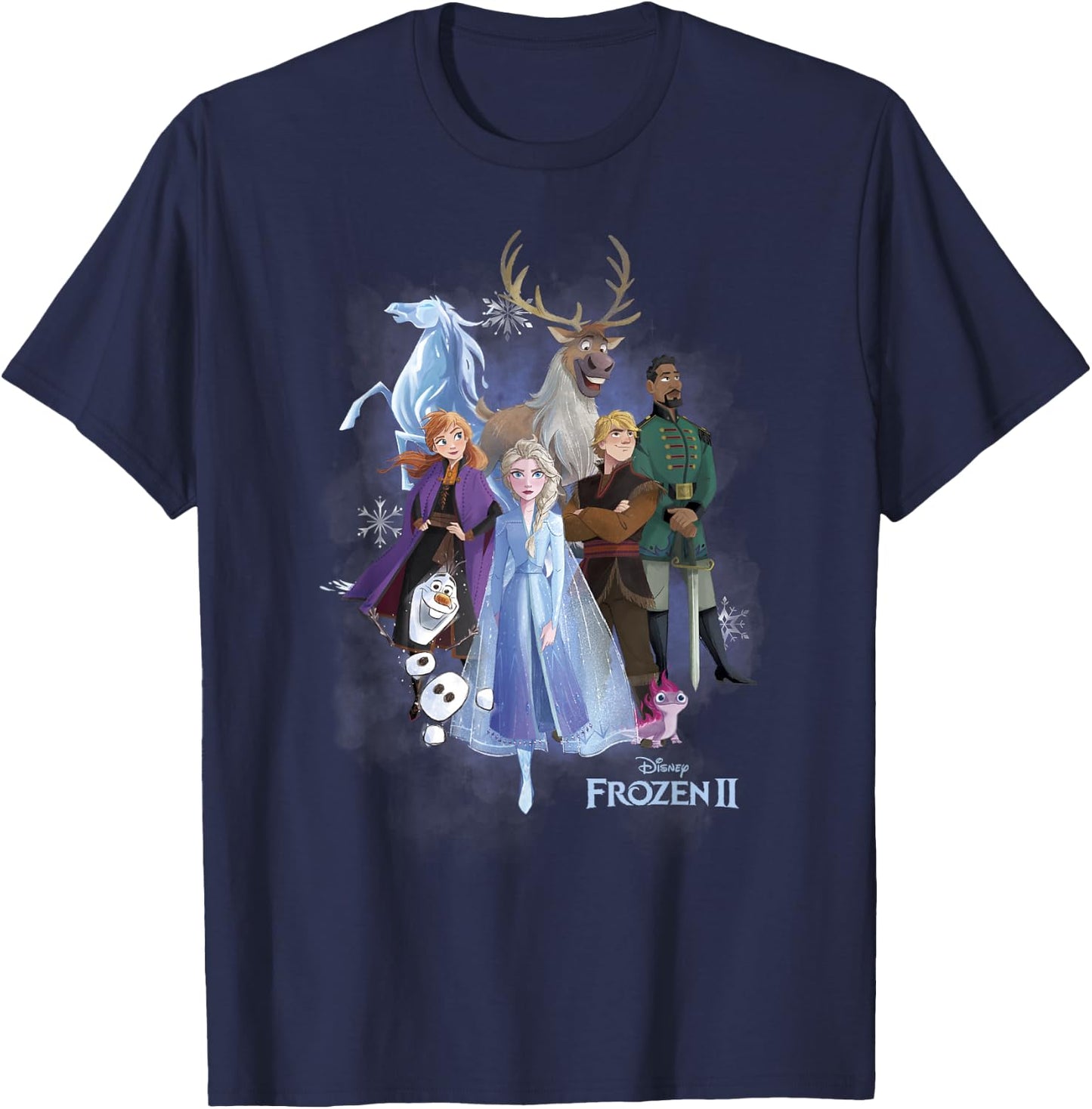 Disney Frozen 2 Group Shot Walking Into Forest T-Shirt - T-Shirt | Navy