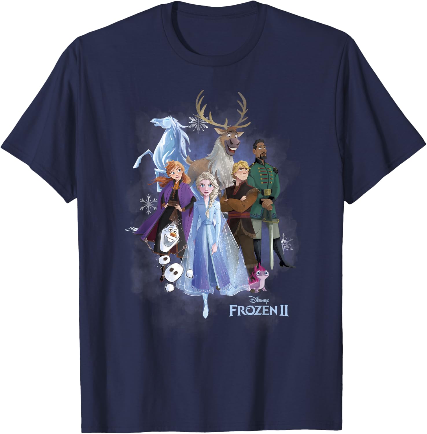 Disney Frozen 2 Group Shot Walking Into Forest T-Shirt - T-Shirt | Navy