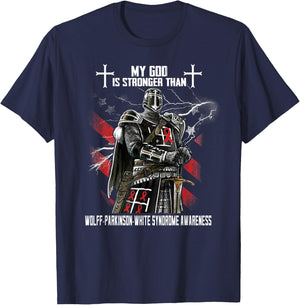 My God Is Stronger Than Wolff-Parkinson-White Syndrome T-Shirt - T-Shirt | Navy