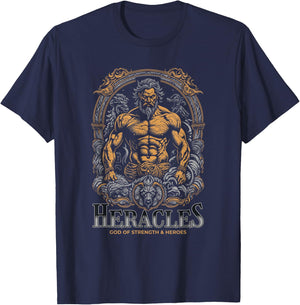 Heracles God of Strength and Heroes Greek Mythology T-Shirt - T-Shirt | Navy