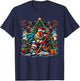 Funny Santa Chicken Playing Hockey T-Shirt - T-Shirt | Navy