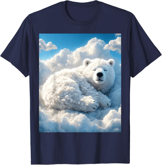 Fantasy Cute Bear Clouds Sky T-Shirt - T-Shirt | Navy