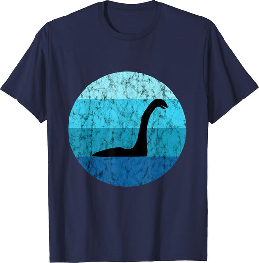 Nessie Retro Vintage Ocean Scotland Loch Ness Lake Monster T-Shirt - T-Shirt | Navy