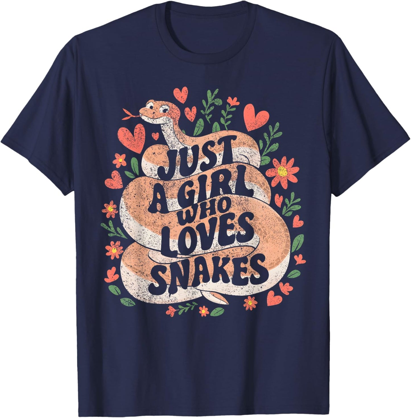 Just A Girl Who Loves Snakes T-Shirt - T-Shirt | Navy