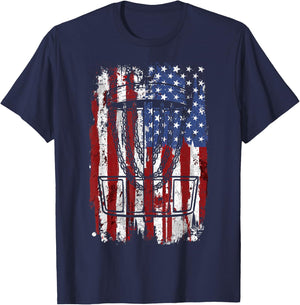 Disc golf Disc golfer player American USA T-Shirt - T-Shirt | Navy