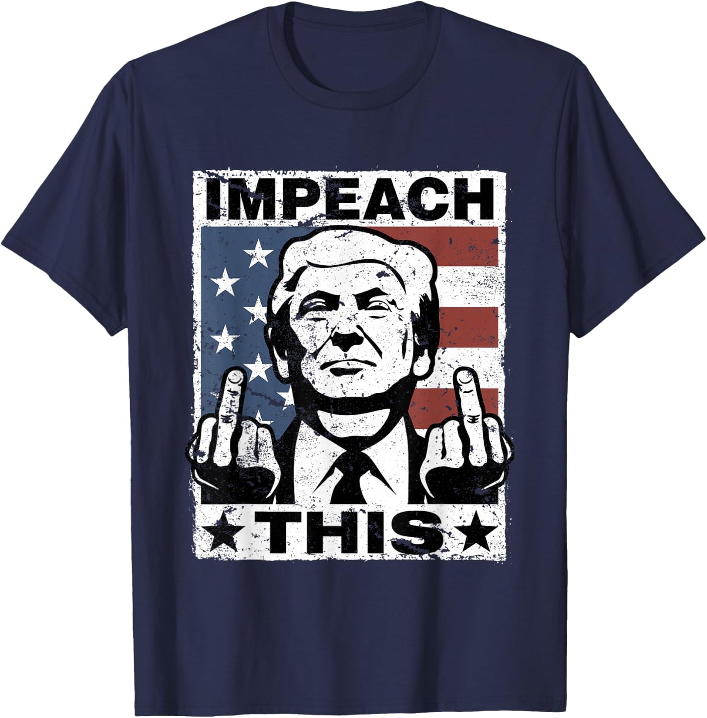 Trump Impeach This USA Vintage T-Shirt - T-Shirt | Navy