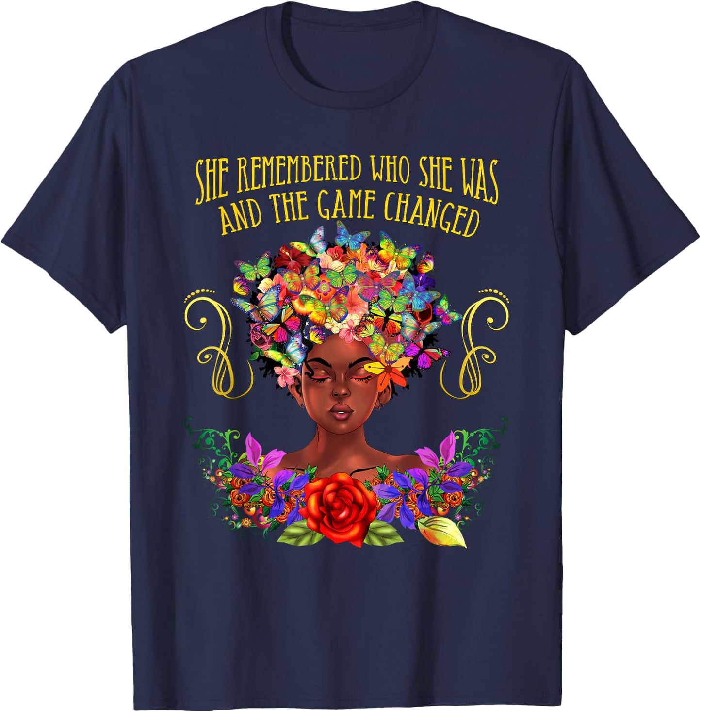 My Black Is Beautiful Black Girl Magic Afro Melanin Woman T-Shirt - T-Shirt | Navy
