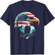 Bald Eagle American Flag For 4th Of July Red White Blue Women Kids Men T-Shirt - T-Shirt | Navy