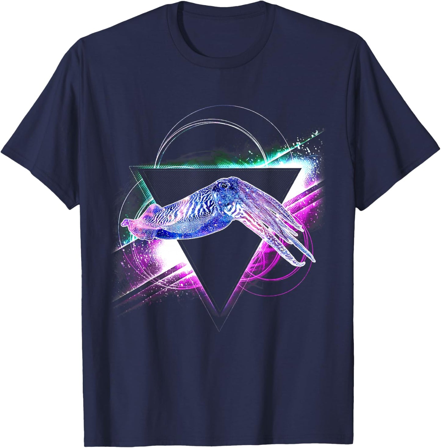 Aesthetic Galaxy Cuttlefish T-Shirt - T-Shirt | Navy