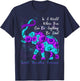 Suicide Prevention Awareness Teal Purple Sunflower Elephant T-Shirt - T-Shirt | Navy