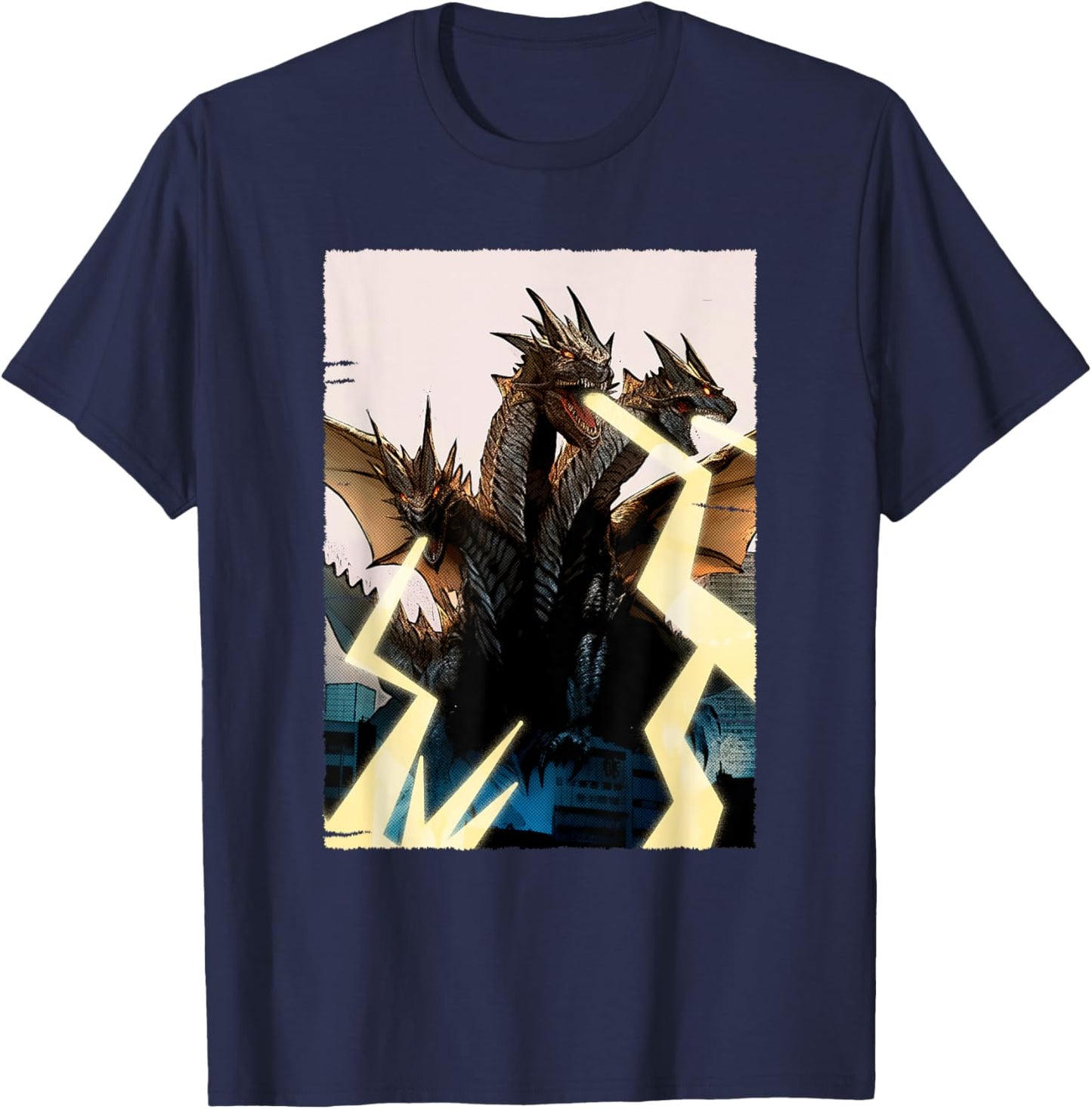 Three-Headed Dragon - Mythical Hydra Creature T-Shirt - T-Shirt | Navy