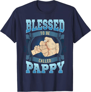 Blessed To Be Called Pappy Gifts Pappy Fathers Day T-Shirt - T-Shirt | Navy