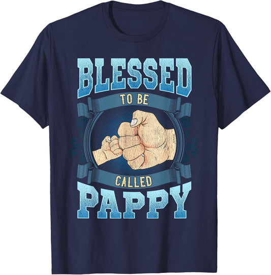 Blessed To Be Called Pappy Gifts Pappy Fathers Day T-Shirt - T-Shirt | Navy
