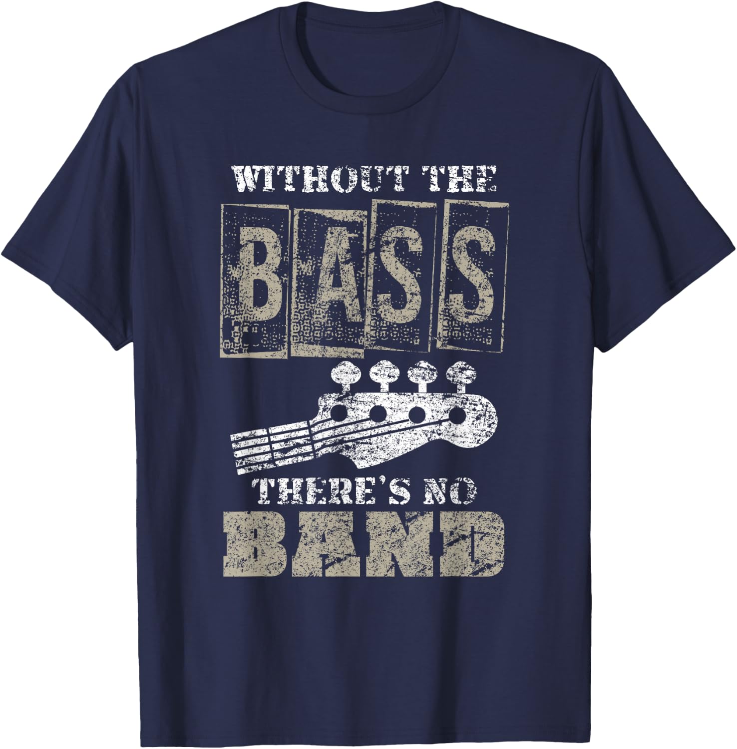 Music Lover Gift Bass Player Bass Guitar T-Shirt - T-Shirt | Navy