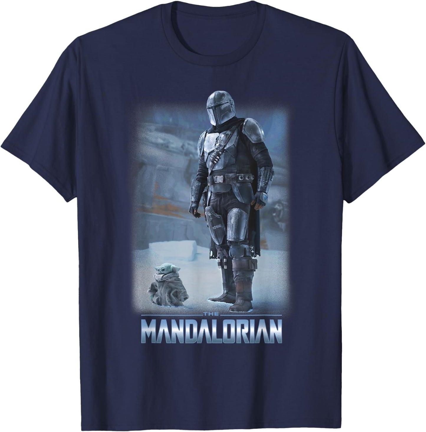 Star Wars: The Mandalorian & The Child Icy Portrait R12 T-Shirt - T-Shirt | Navy