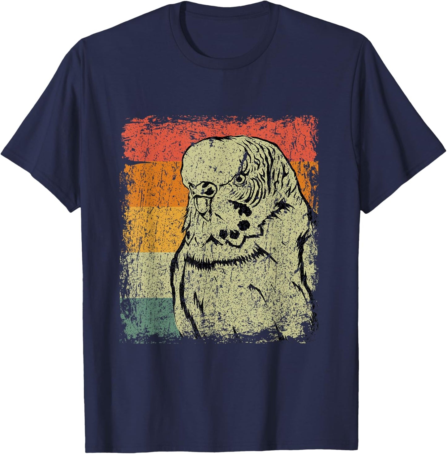 Retro Budgie Gift Vintage Budgie Bird T-Shirt - T-Shirt | Navy