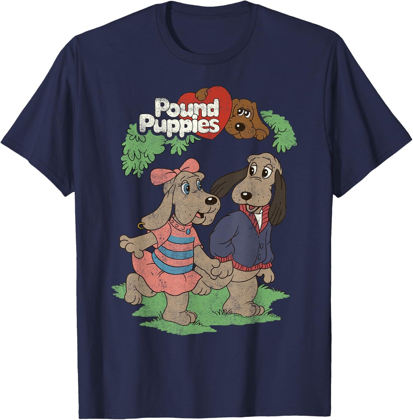 Pound Puppies Valentine's Day Puppy Love Couple Shot T-Shirt - T-Shirt | Navy