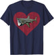 Basking Shark Valentines Day Love Fingerprint T-Shirt - T-Shirt | Navy