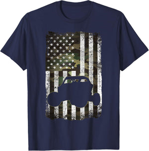 Camo American Flag UTV SXS USA Flag Camouflage 4 Wheelers Men T-Shirt - T-Shirt | Navy