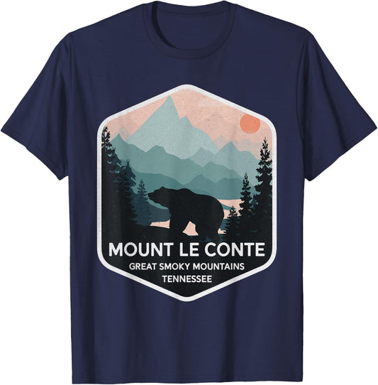 Mount Le Conte Great Smoky Mountains Tennessee Vintage Bear T-Shirt - T-Shirt | Navy