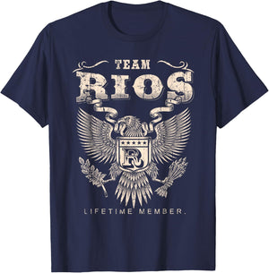 Team Rios Family Name Lifetime Member T-Shirt - T-Shirt | Navy