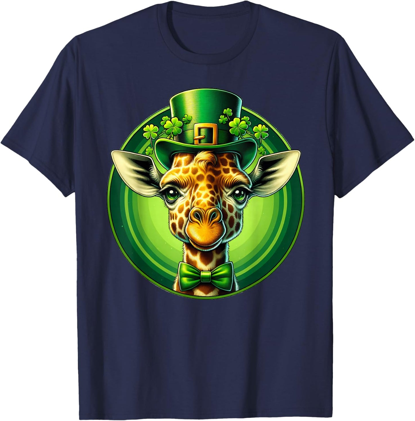 Funny Leprechaun Giraffe St Patricks Day Kids Men Women T-Shirt - T-Shirt | Navy