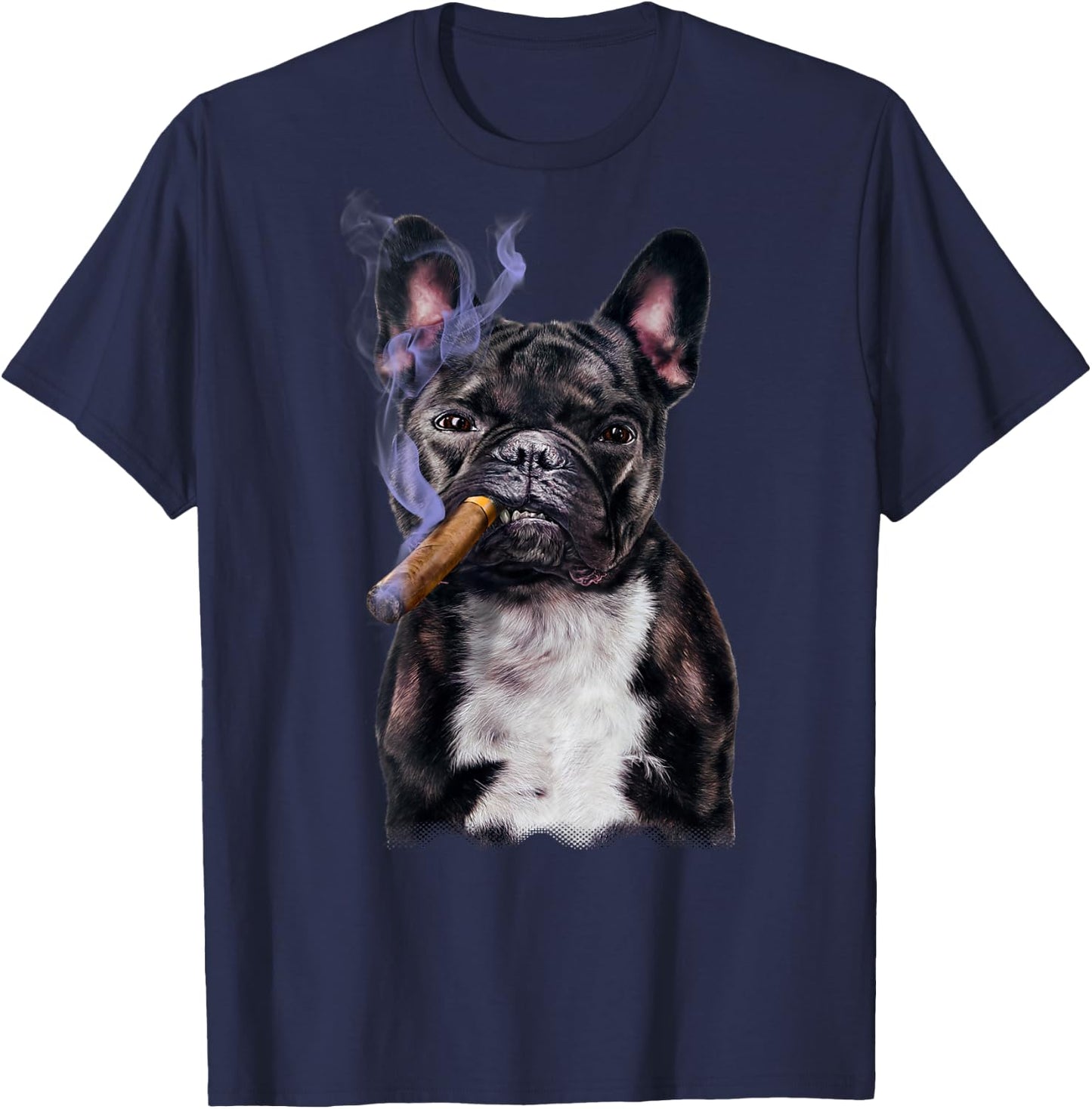 French Bull Dog with Cigar Women T-Shirt - T-Shirt | Navy