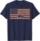 USS Wisconsin BB-64 Battleship USA American Flag T-Shirt - T-Shirt | Navy