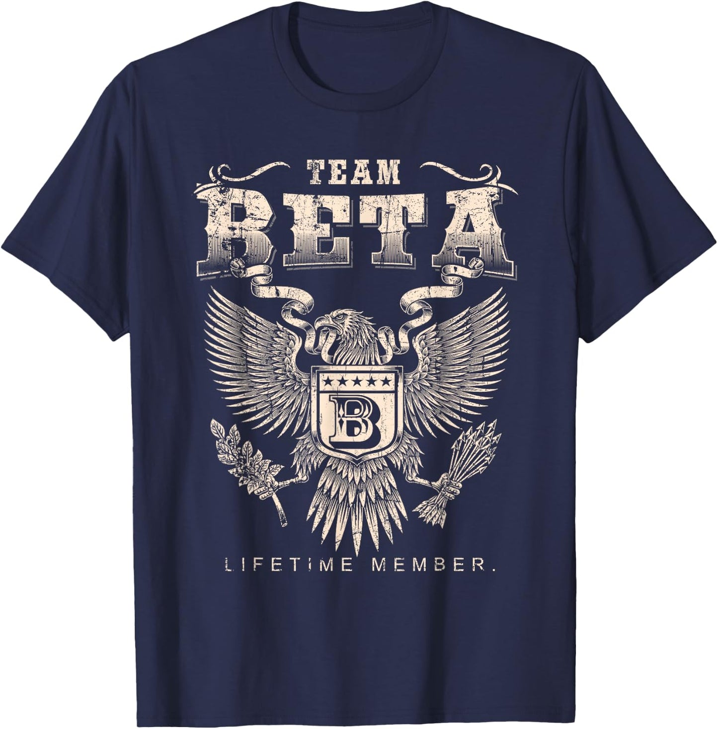 Team Beta Lifetime Member - Beta Name T-Shirt - T-Shirt | Navy