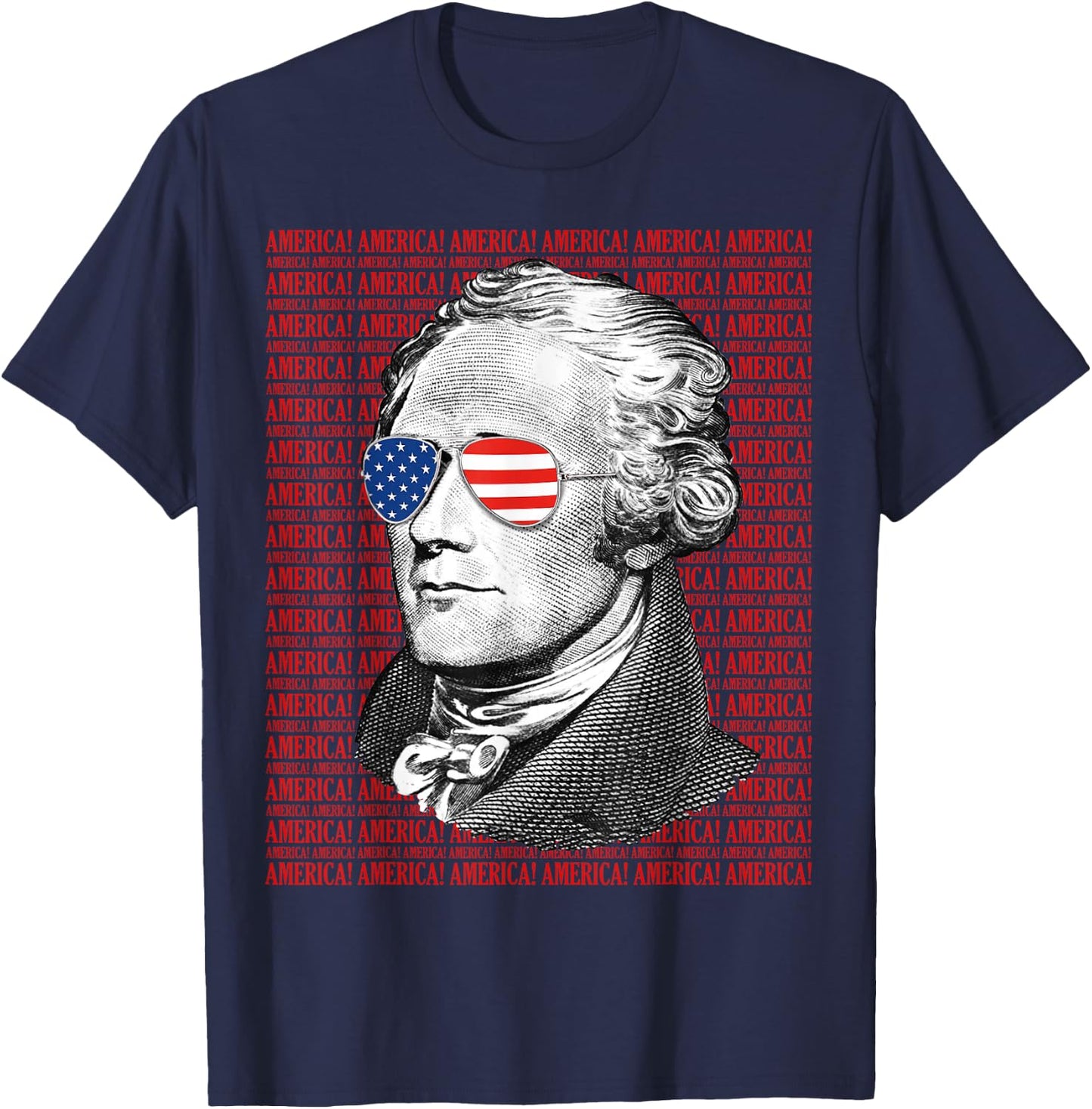 Alexander Hamilton America! Patriotic USA 4th of July T-Shirt - T-Shirt | Navy