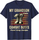My Grandson Wears Combat Boots Proud Army Grandpa Veteran T-Shirt - T-Shirt | Navy