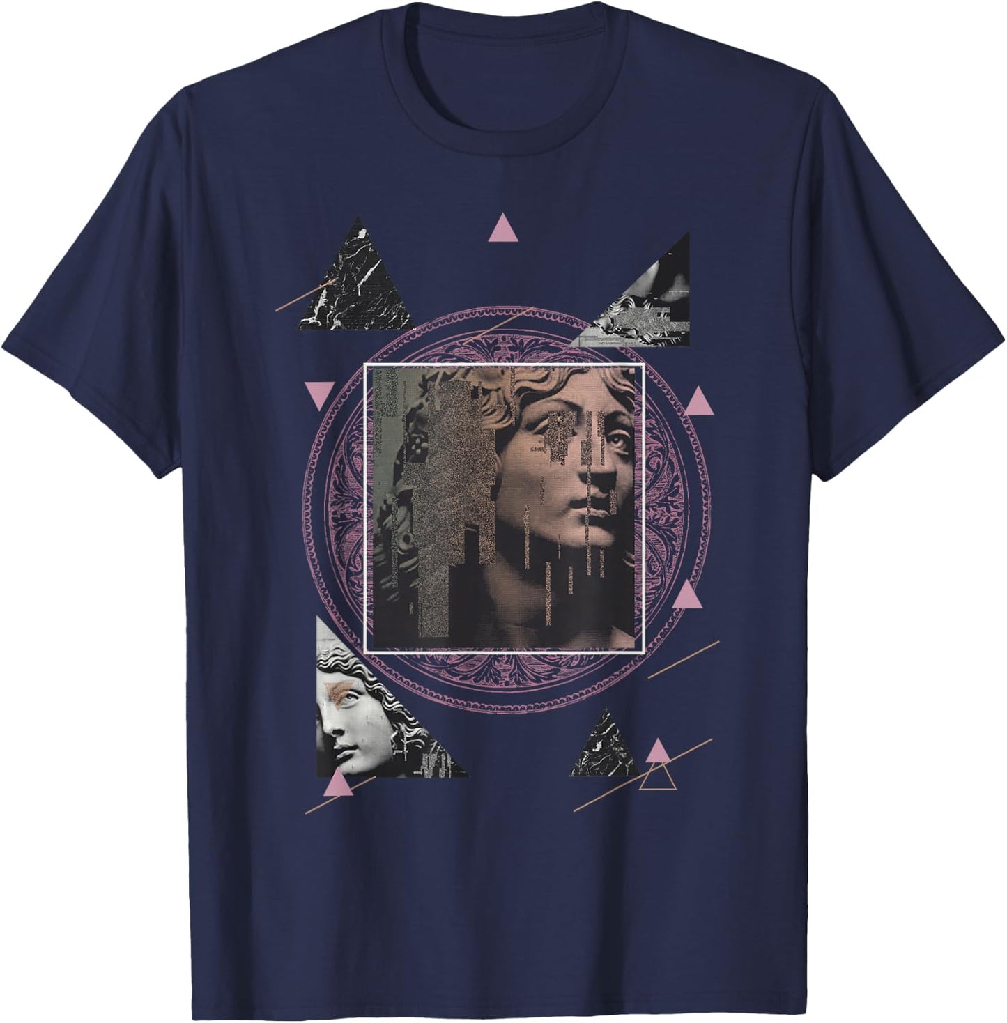 Vaporwave Aesthetic Retro Clothing 80s 90s Greek Statue Art T-Shirt - T-Shirt | Navy