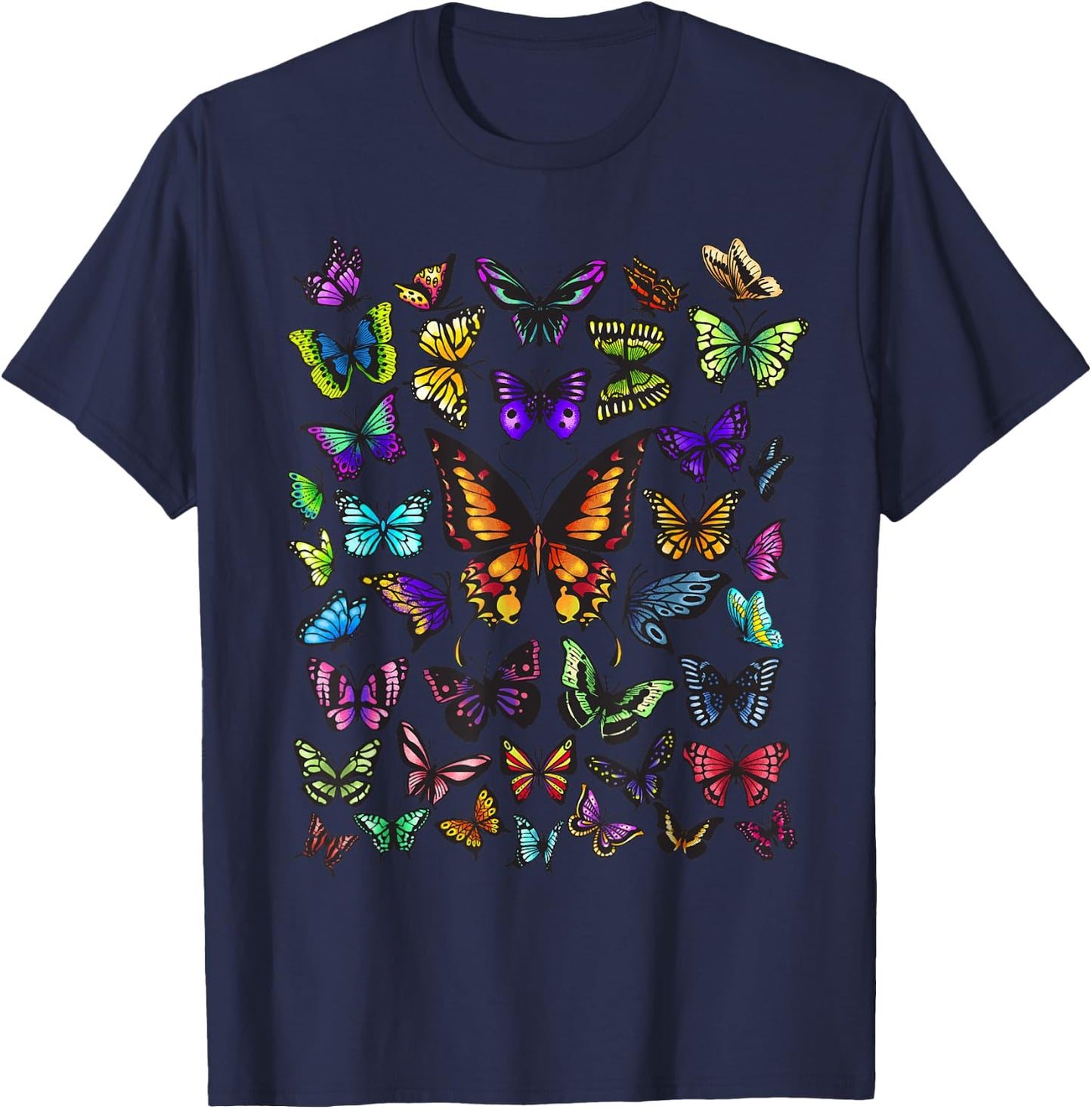 Butterfly Gift Women Kids Butterfly Lover Collection T-Shirt - T-Shirt | Navy