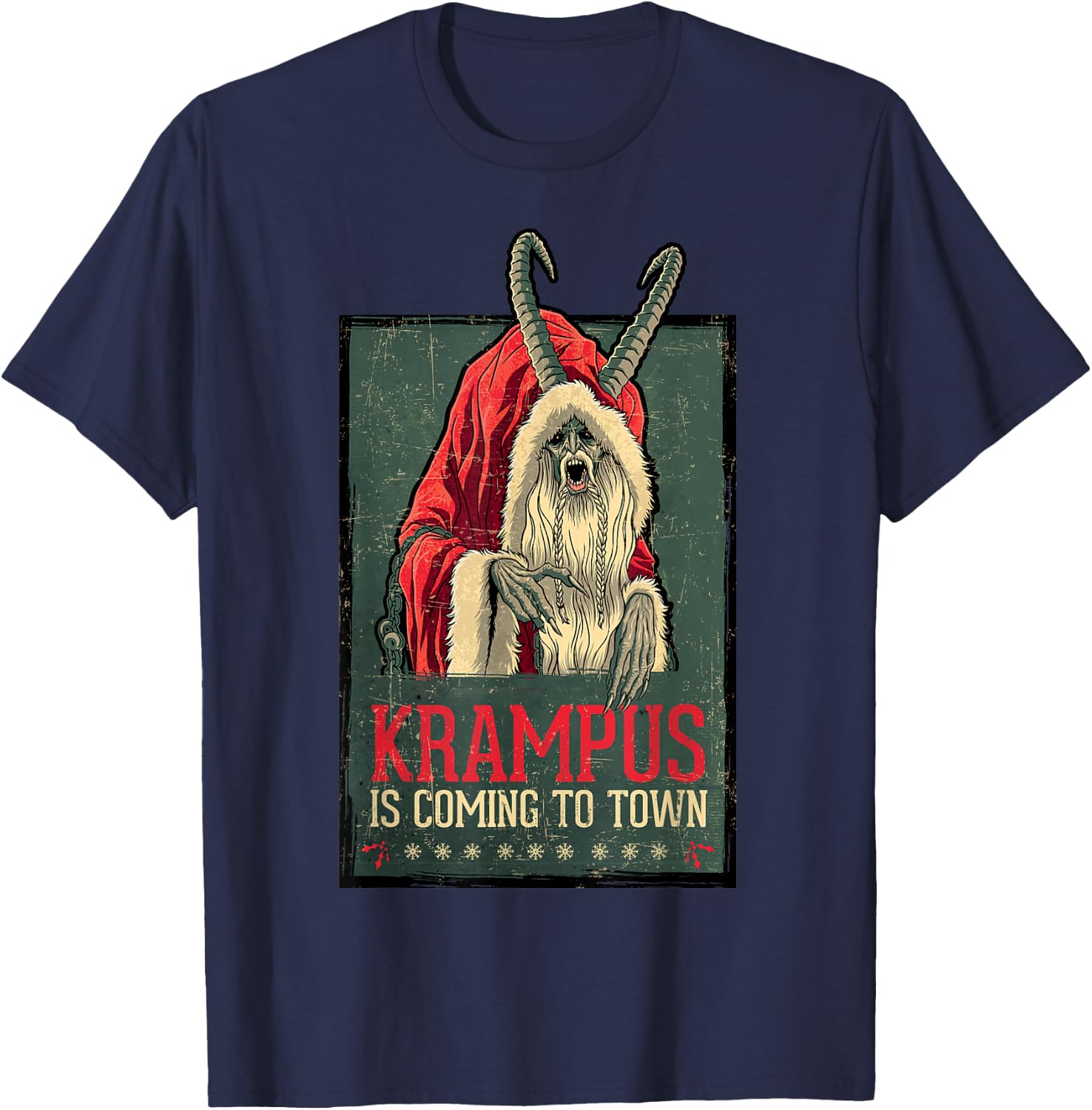 Legendary Pictures Krampus Poster Vintage T-Shirt - T-Shirt | Navy
