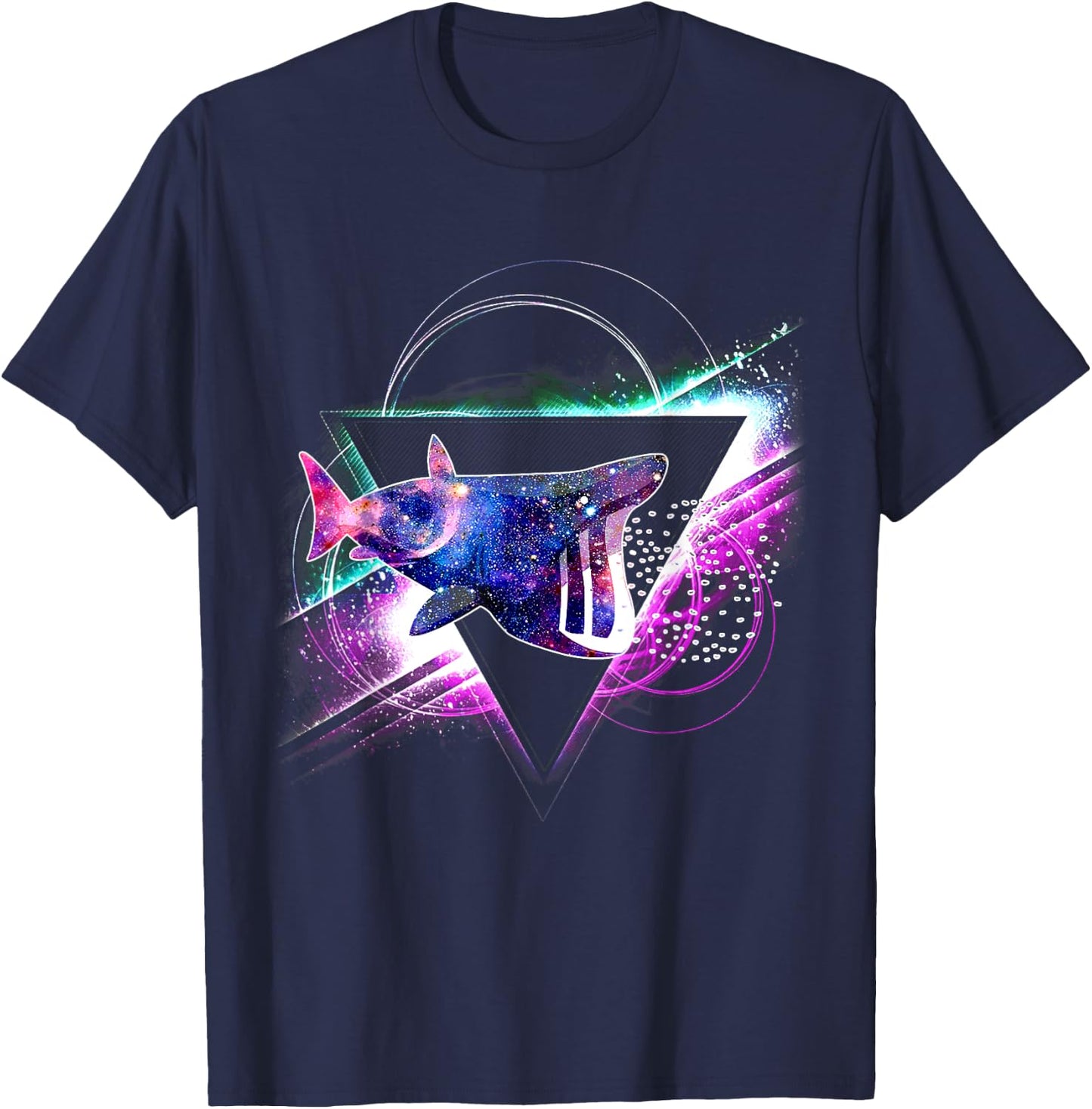 Aesthetic Galaxy Basking Shark T-Shirt - T-Shirt | Navy