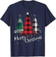 Merry Christmas Three Xmas Trees Buffalo Plaid Woman Gift T-Shirt - T-Shirt | Navy