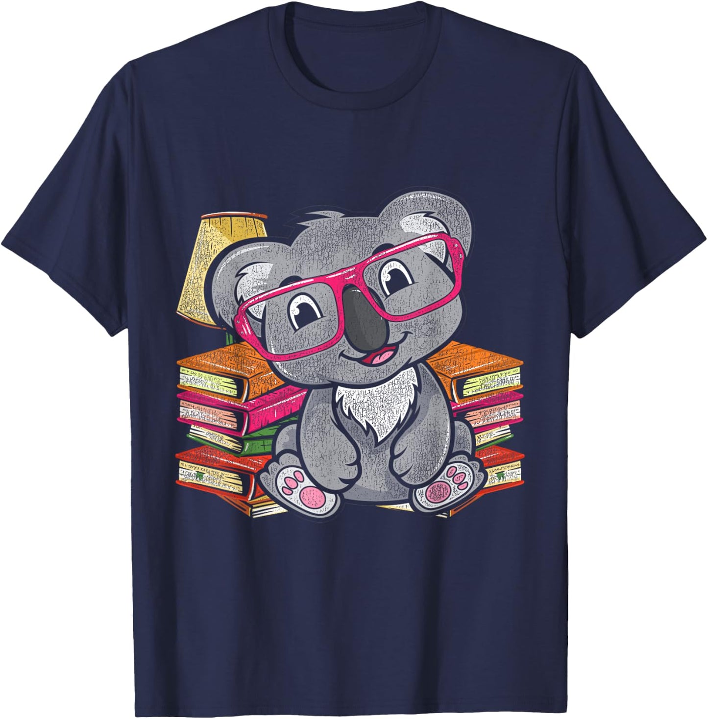 Cute Koala Bear Book Reading Koala T-Shirt - T-Shirt | Navy